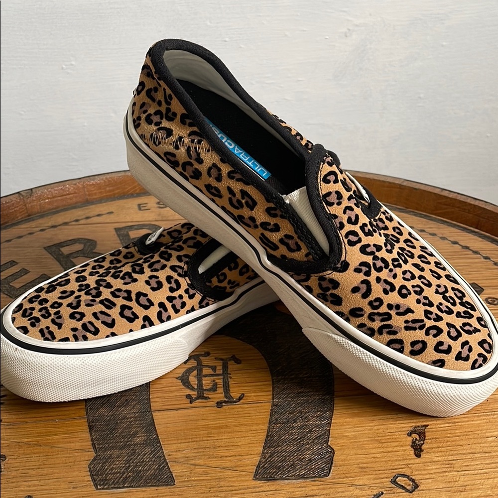 Vans Leopard Print Slip-On Sneakers